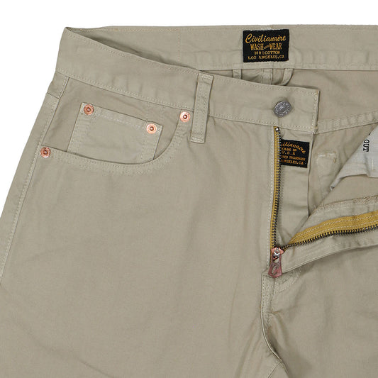 5-Pocket Slim Fit Twill Pants - Stone