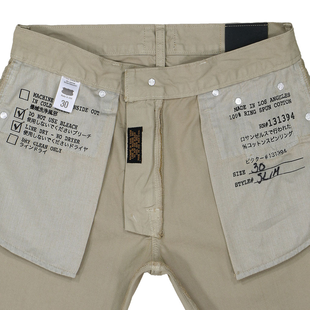 5-Pocket Slim Fit Twill Pants - Stone
