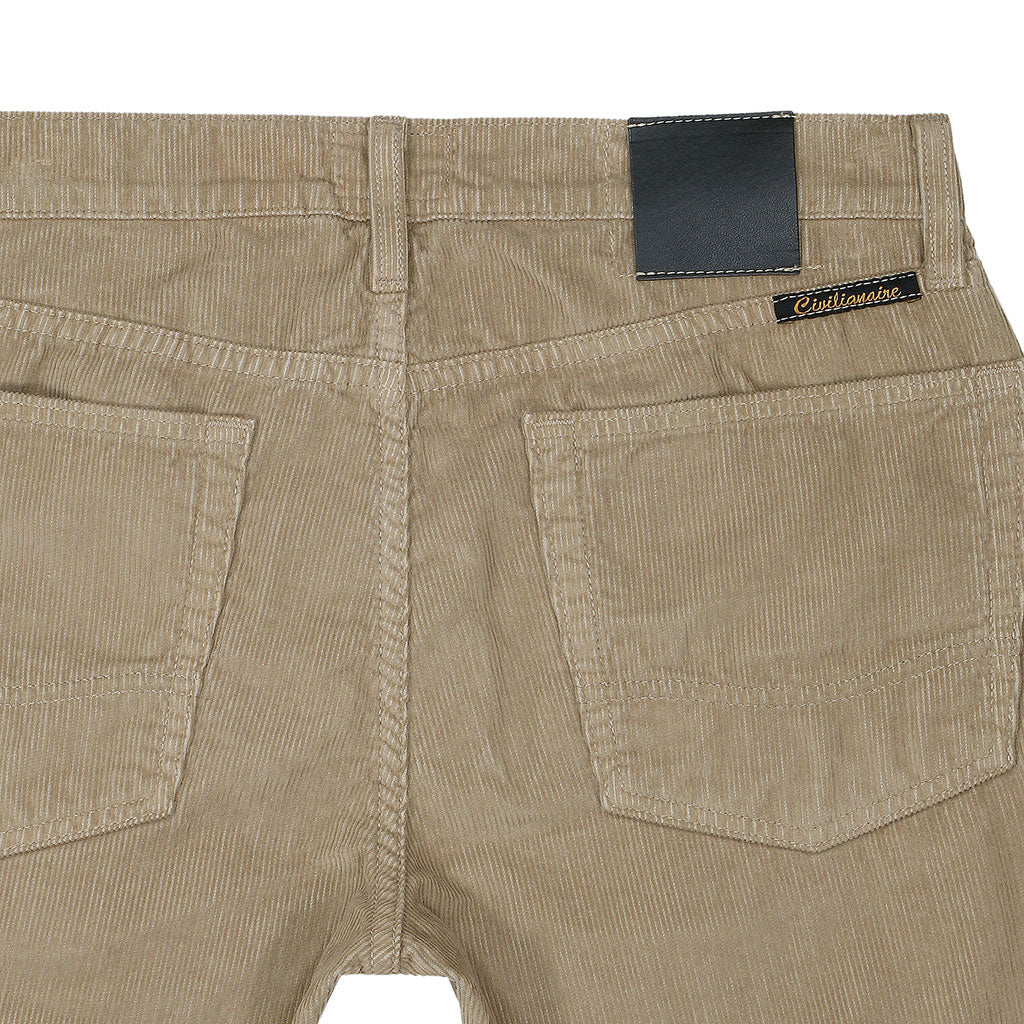 5-Pocket Slim Fit Corduroy Pants - Sand Paper