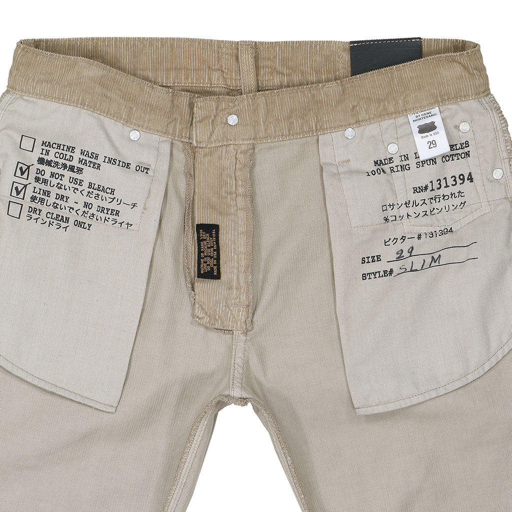 5-Pocket Slim Fit Corduroy Pants - Sand Paper
