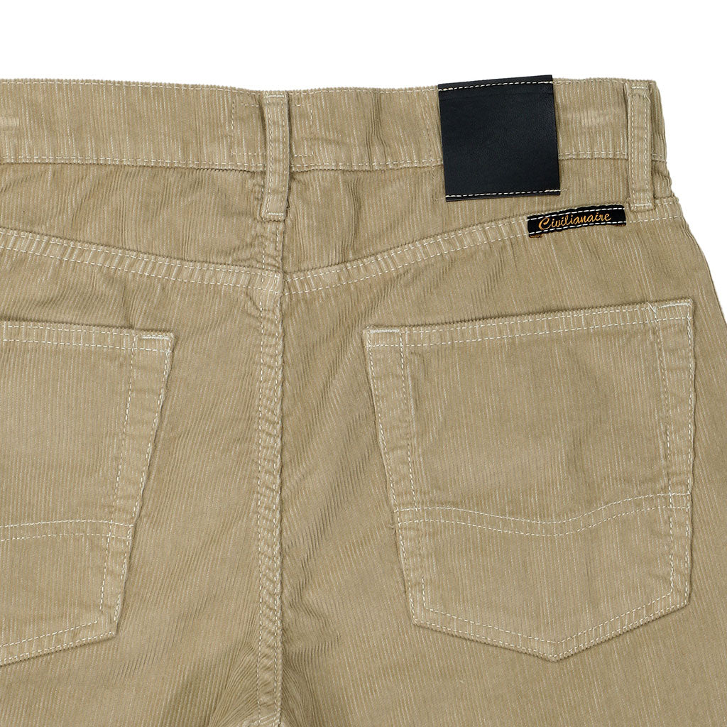5-Pocket Slim Fit Corduroy Pants - Stone Age