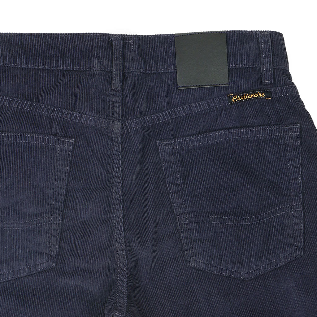 5-Pocket Slim Fit Corduroy Pants - Dark Slate Blue