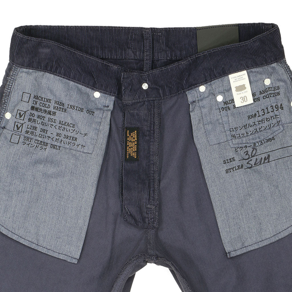 5-Pocket Slim Fit Corduroy Pants - Dark Slate Blue
