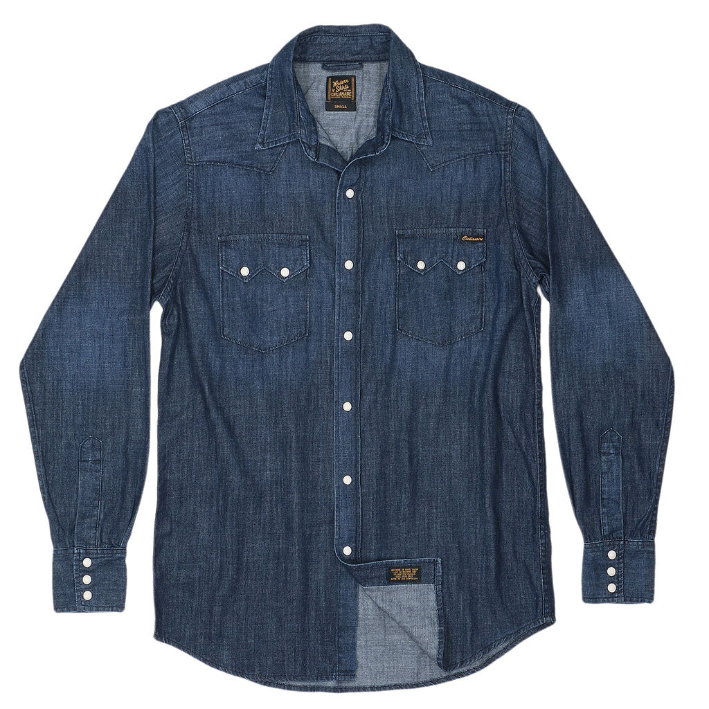 BNWT FRAME DENIM SLIM NAVY PIQUE WESTERN LS SHIRT! Sz S store