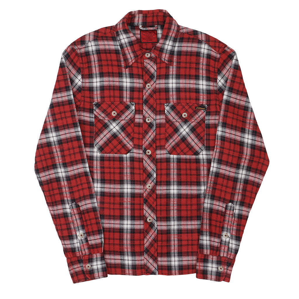 PENDLETON◆originals/Zephyr Cloth/ネルシャツ/M/ウール/RED/チェック/RM209-10377 VTG Pendleton Red Black Wool Check Shirt Western Wear Made