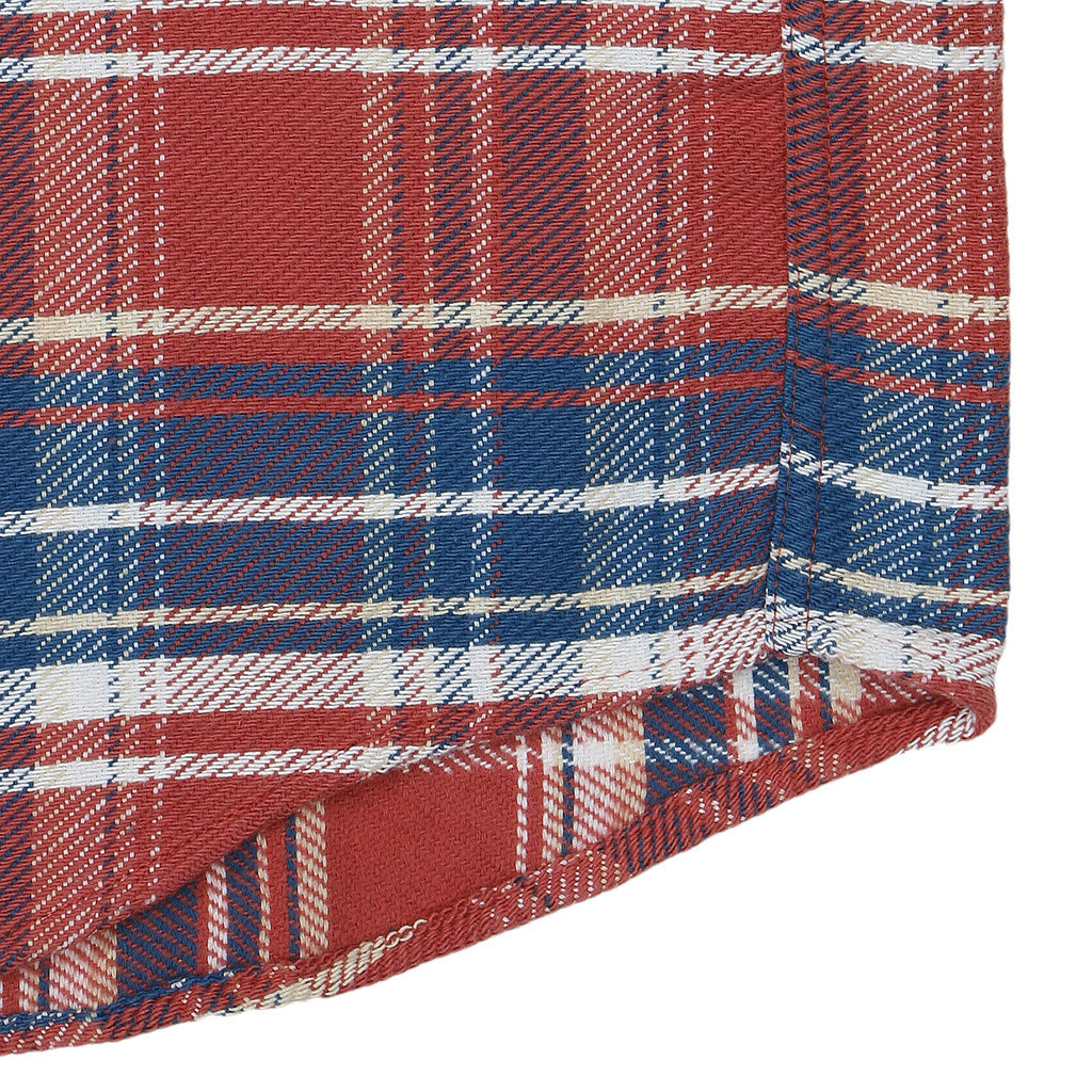 Long Sleeve 2 Pocket Shirt / JAPANESE COTTON Flannel - Blue/Orange
