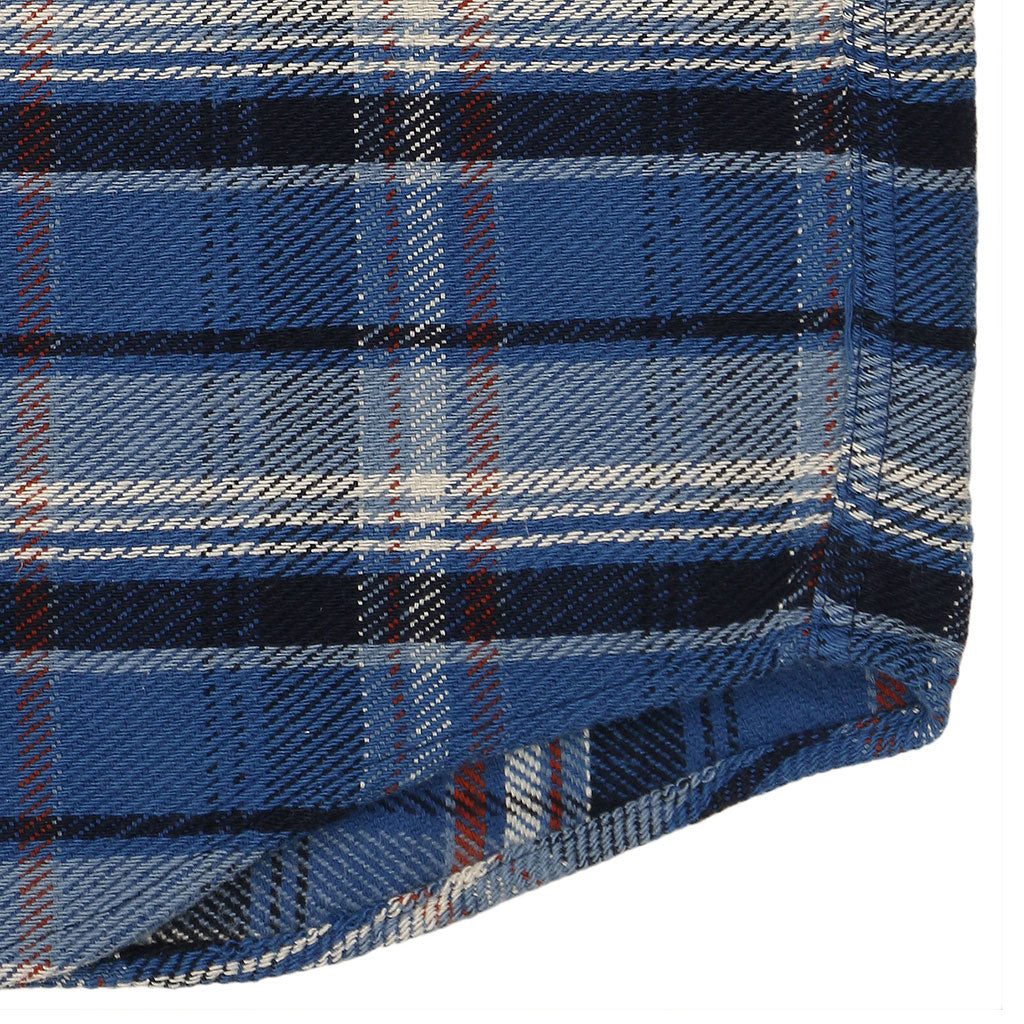 Long Sleeve 2 Pocket Shirt / JAPANESE COTTON Flannel - Blue/Red