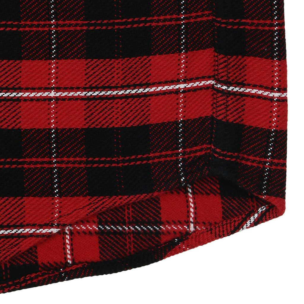 Long Sleeve 2 Pocket Shirt / JAPANESE COTTON Flannel - Red/Black