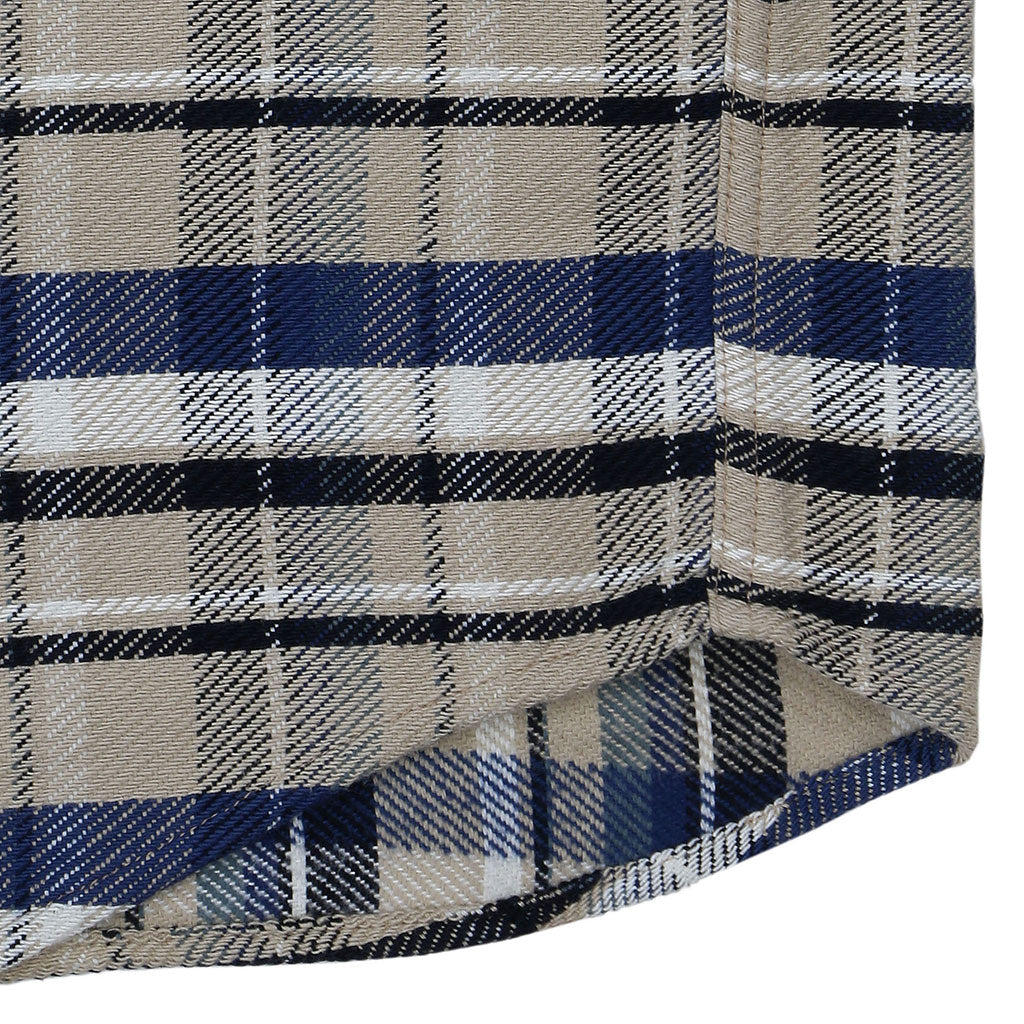 Long Sleeve 2 Pocket Shirt / JAPANESE COTTON Flannel - Tan/Black