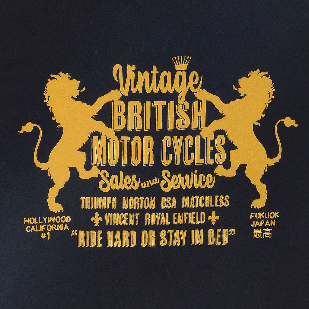 "BRITISH MOTORCYCLES" Short Sleeve Mens Crew Neck Tee - Black Coal