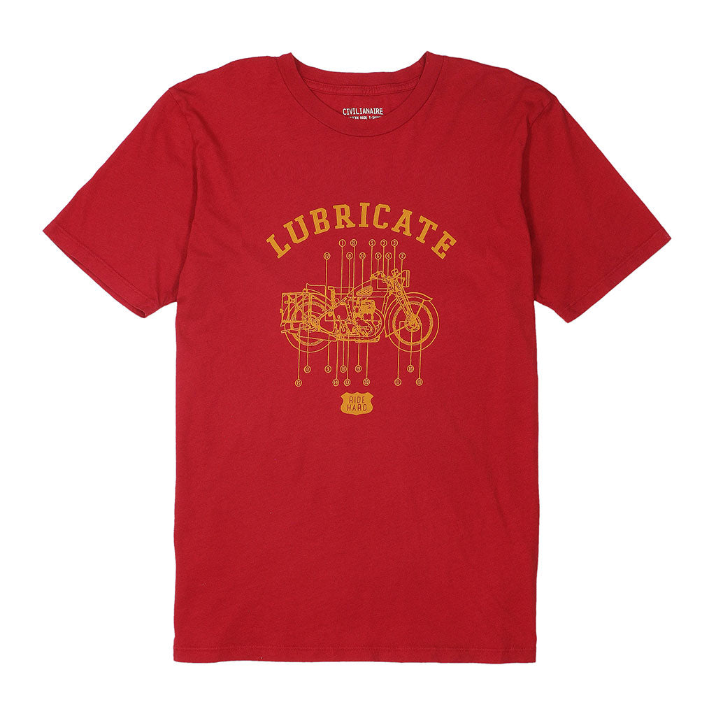 "Lubricate" Short Sleeve Men's Tee - Blitz Red