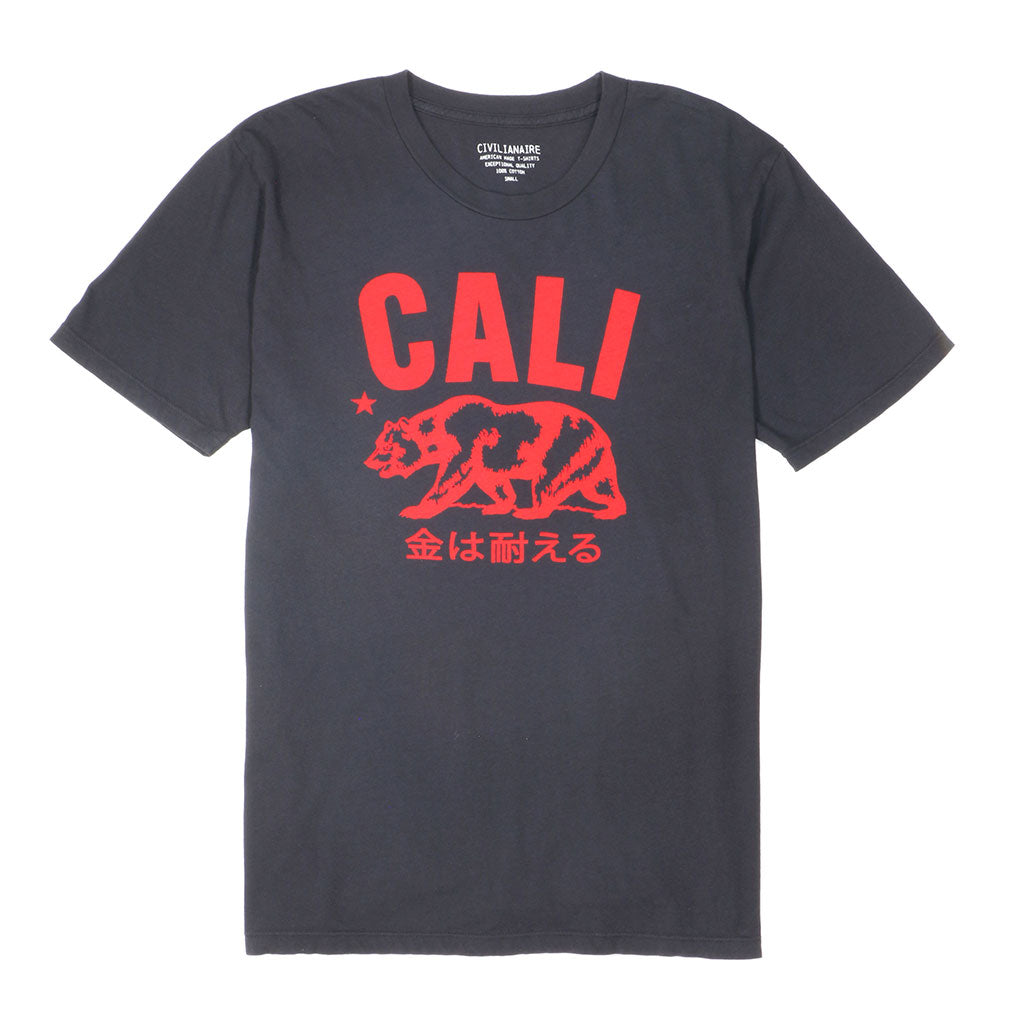 "Don't Mess with Cali" Short Sleeve Men's Crew Neck Tee - Coal/Black