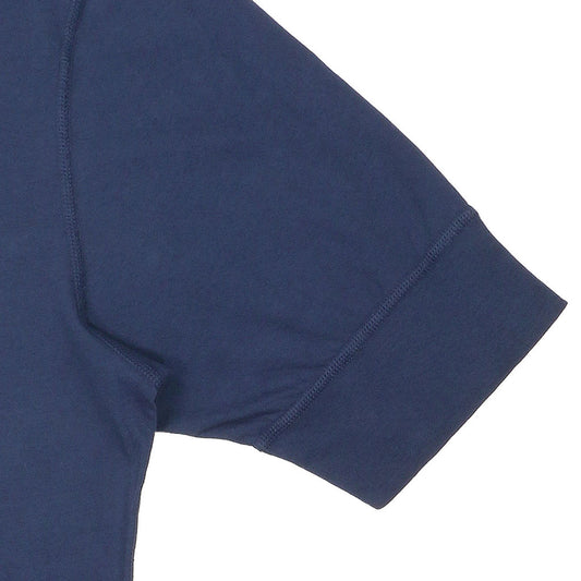 Short Sleeve Banded Henley - 40's Lightweight Cotton - Dark Slate Blue