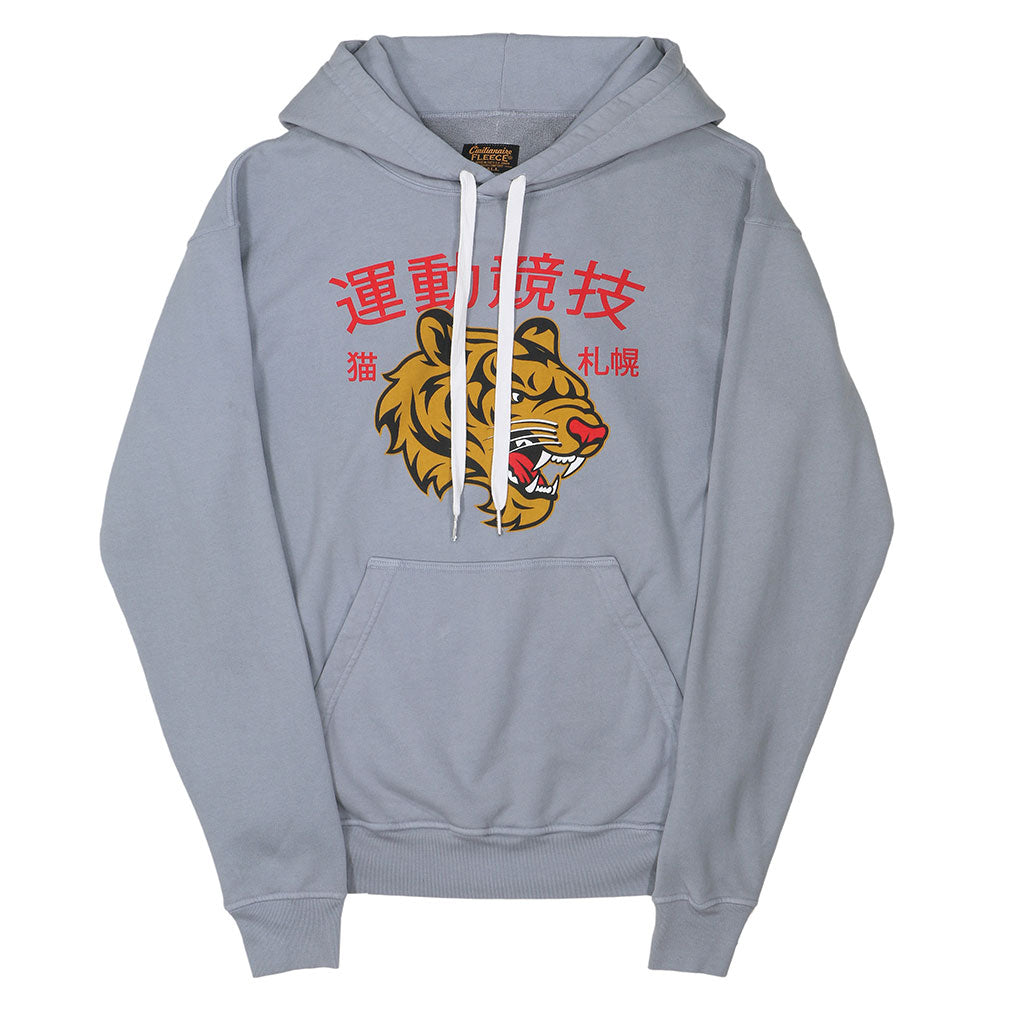 Heavy 17.5oz Fleece - LS Pullover Gianni Hoodie - Japanese Tiger - Iron