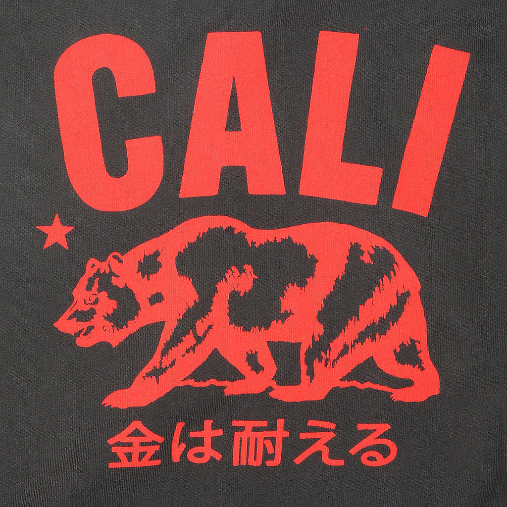 Heavy 17.5oz Fleece - LS Pullover Gianni Hoodie - Cali Bear- Coal Black