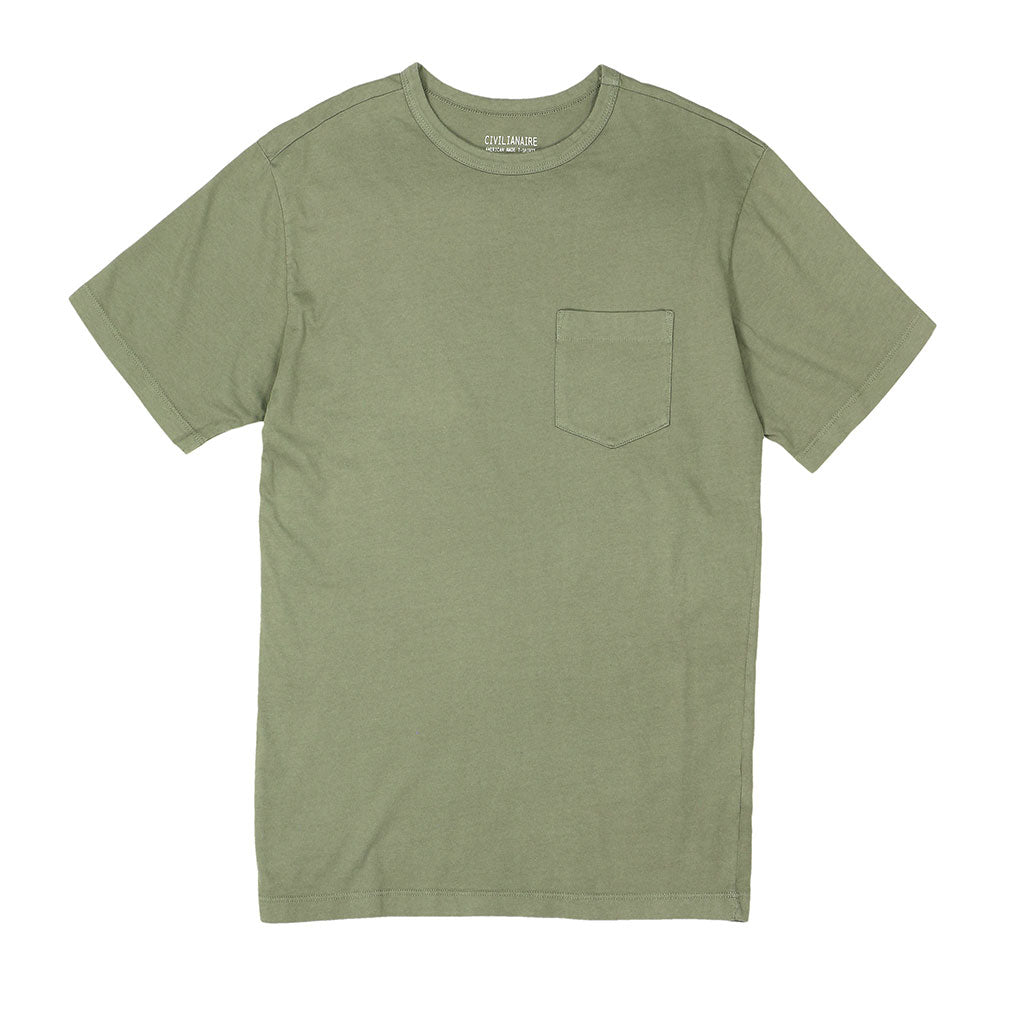 Crew Neck Short Sleeve 1 Pocket Tee - Celadon