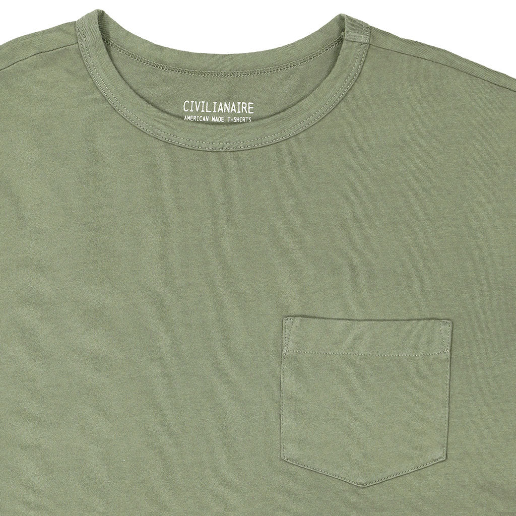 Crew Neck Short Sleeve 1 Pocket Tee - Celadon