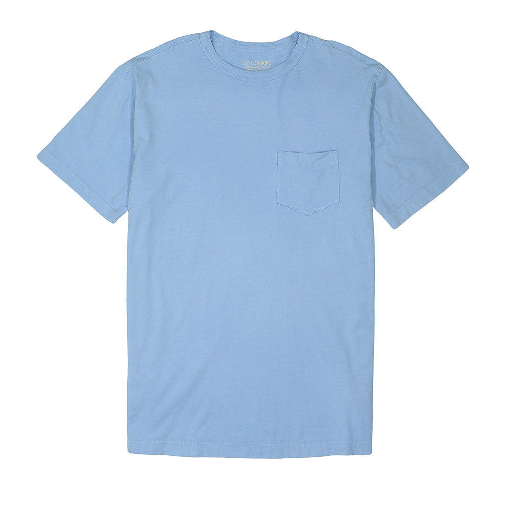 Crew Neck Short Sleeve 1 Pocket Tee - Powder Blue