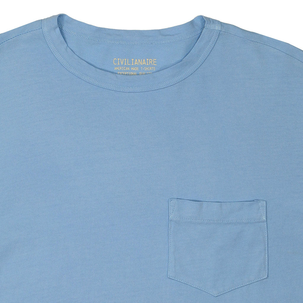 Crew Neck Short Sleeve 1 Pocket Tee - Powder Blue