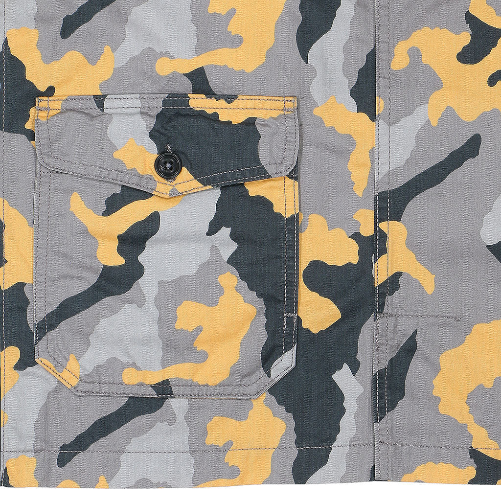 4 Pocket Herringbone V-Flap Field Jacket - Orange Camo