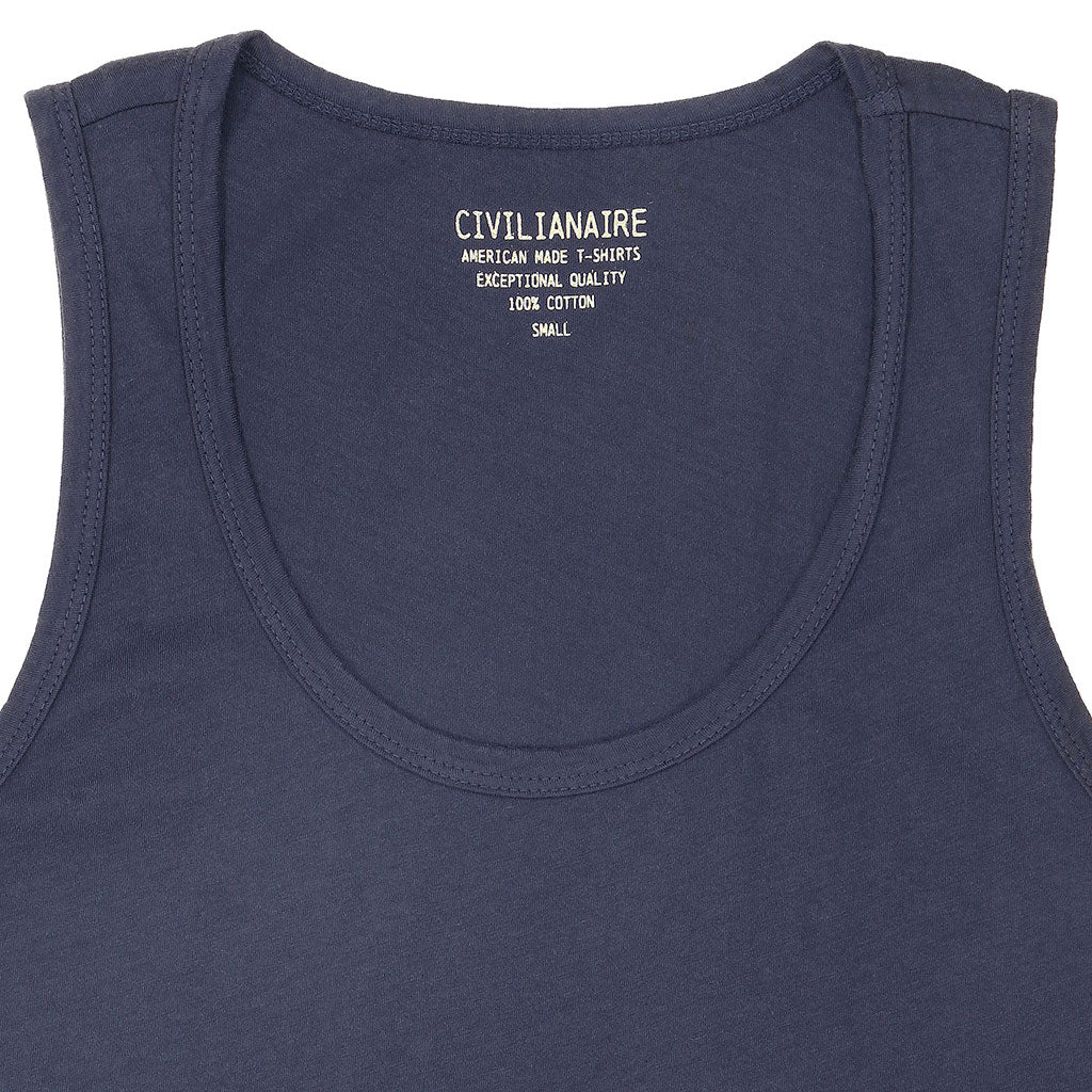 "Peace Store" Cotton Tank Top - Dark Slate Blue