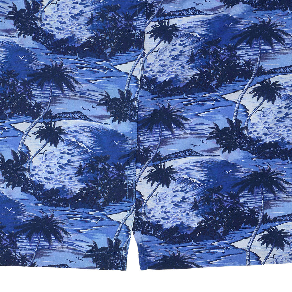 TROPICALI Short Sleeve 1-Pocket Flat Collar Hawaiian Shirt - Blue Palms