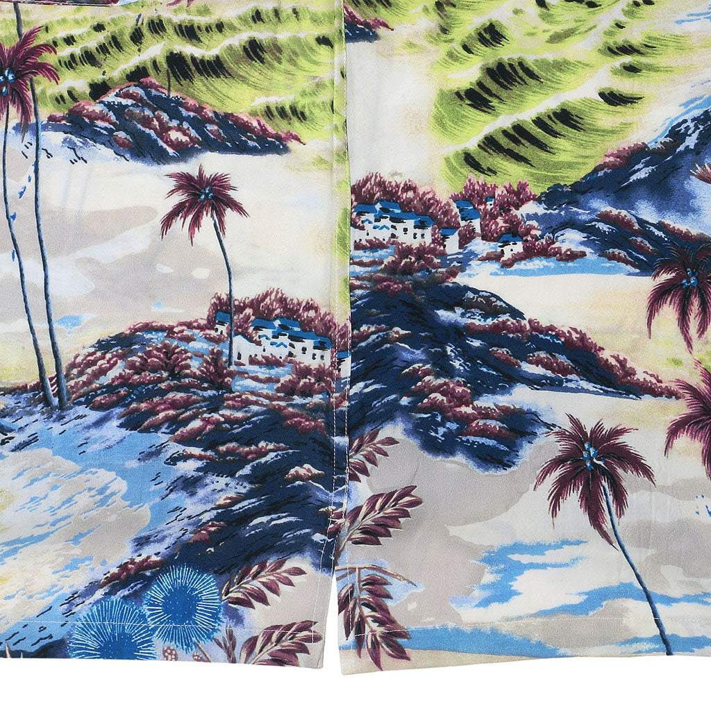 TROPICALI Short Sleeve 1-Pocket Flat Collar Hawaiian Shirt - Blue Coast