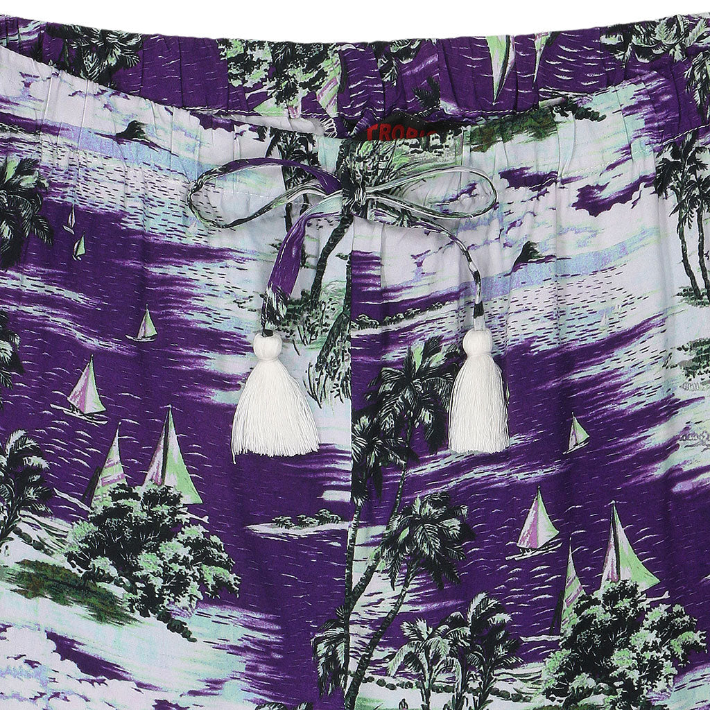 TROPICALI Womens Hawaiian Pants - Purple Boats