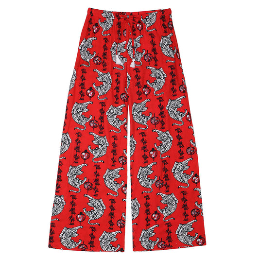 TROPICALI Womens  Hawaiian Pants - Red Tiger