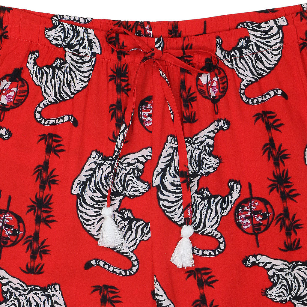 TROPICALI Womens Hawaiian Pants - Red Tiger