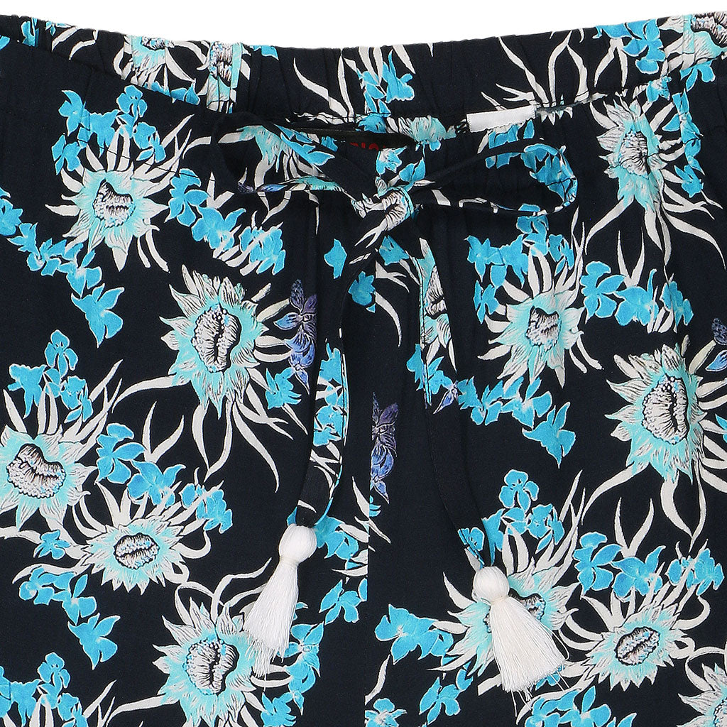 TROPICALI Womens Hawaiian Pants - Old Blue Flower