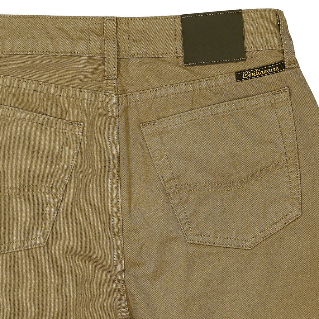 5-Pocket High Rise Wide Twill Pants - College Khaki