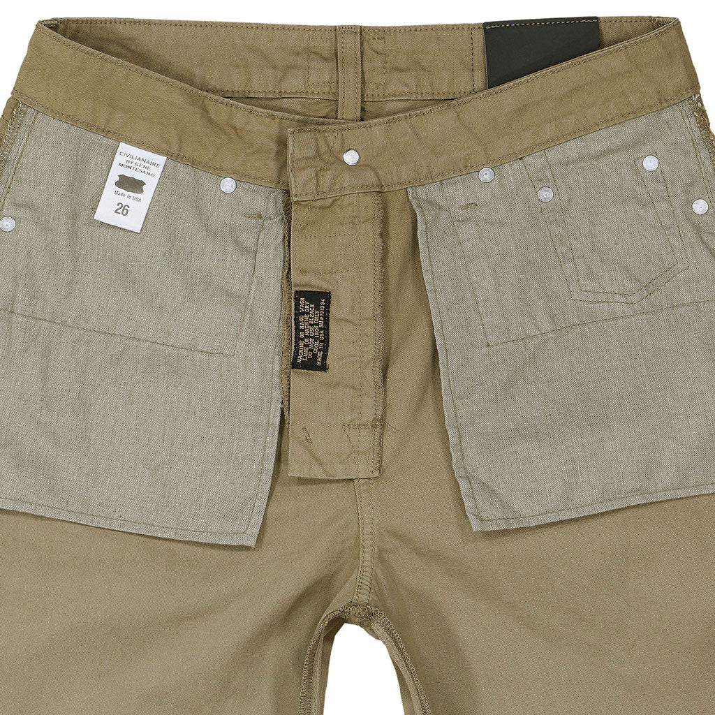 5-Pocket High Rise Wide Twill Pants - College Khaki