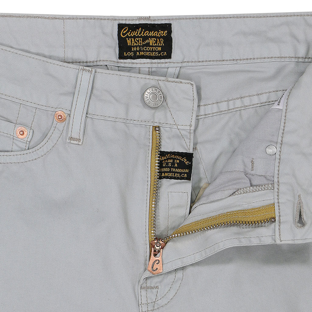 5-Pocket High Rise Wide Twill Pants - Soft Coin