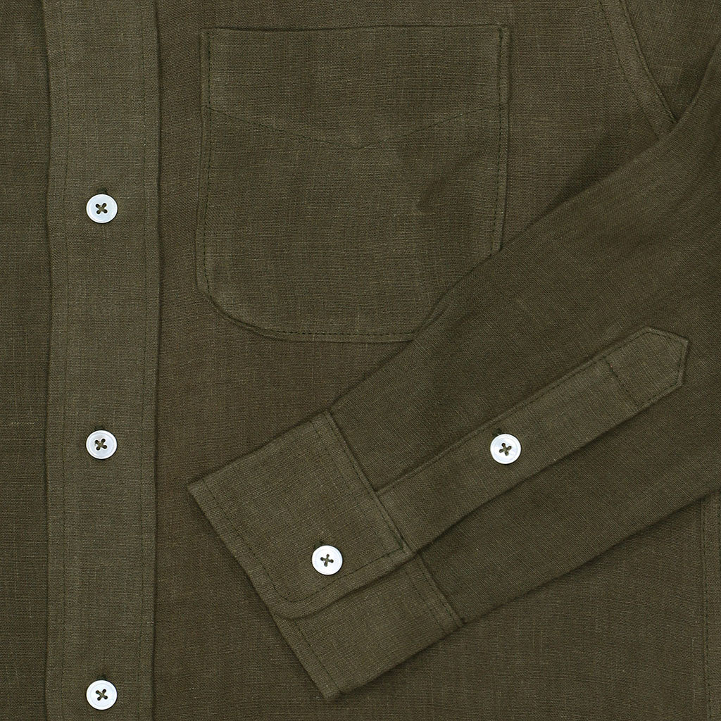 Long Sleeve 1 Pocket Boyfriend Linen Shirt - Biskra