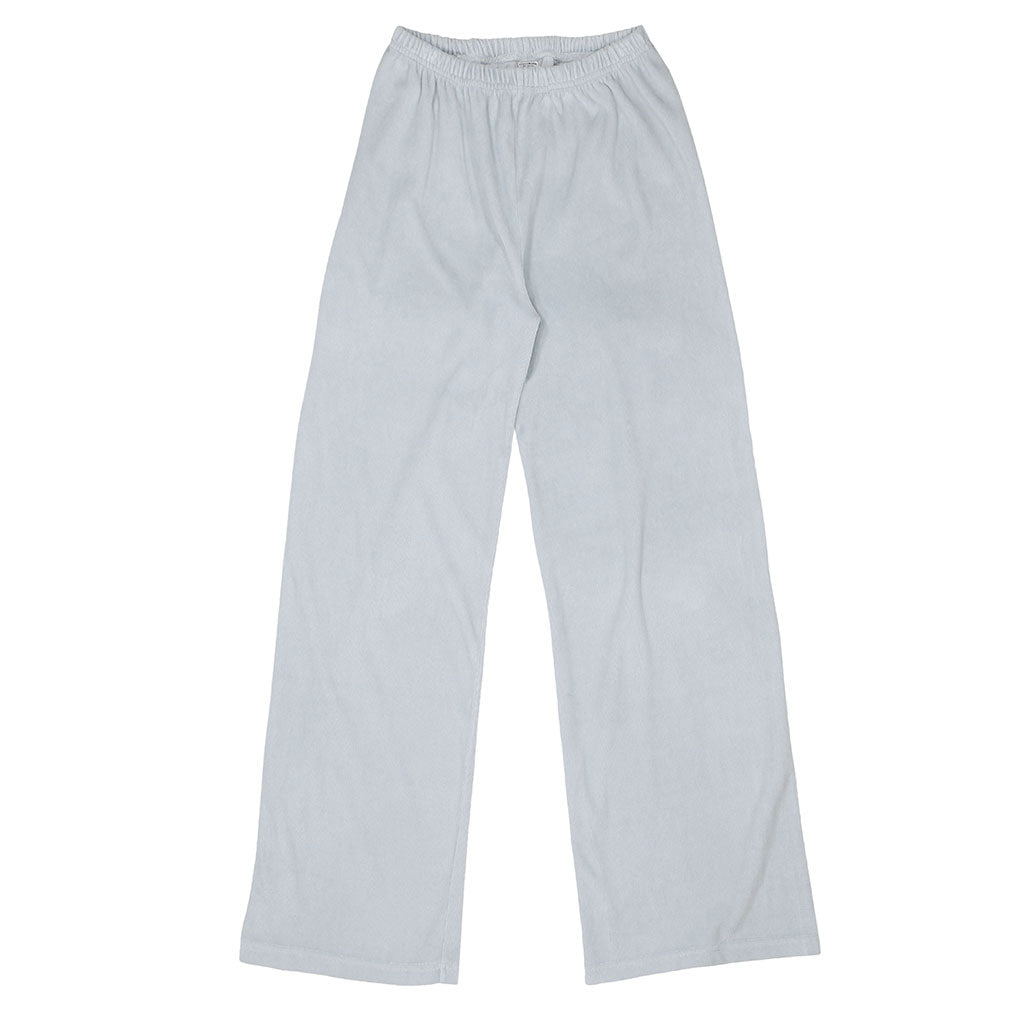 "SIENA Bell Bottom" 30" Inseam Velour Sweatpants - Frost