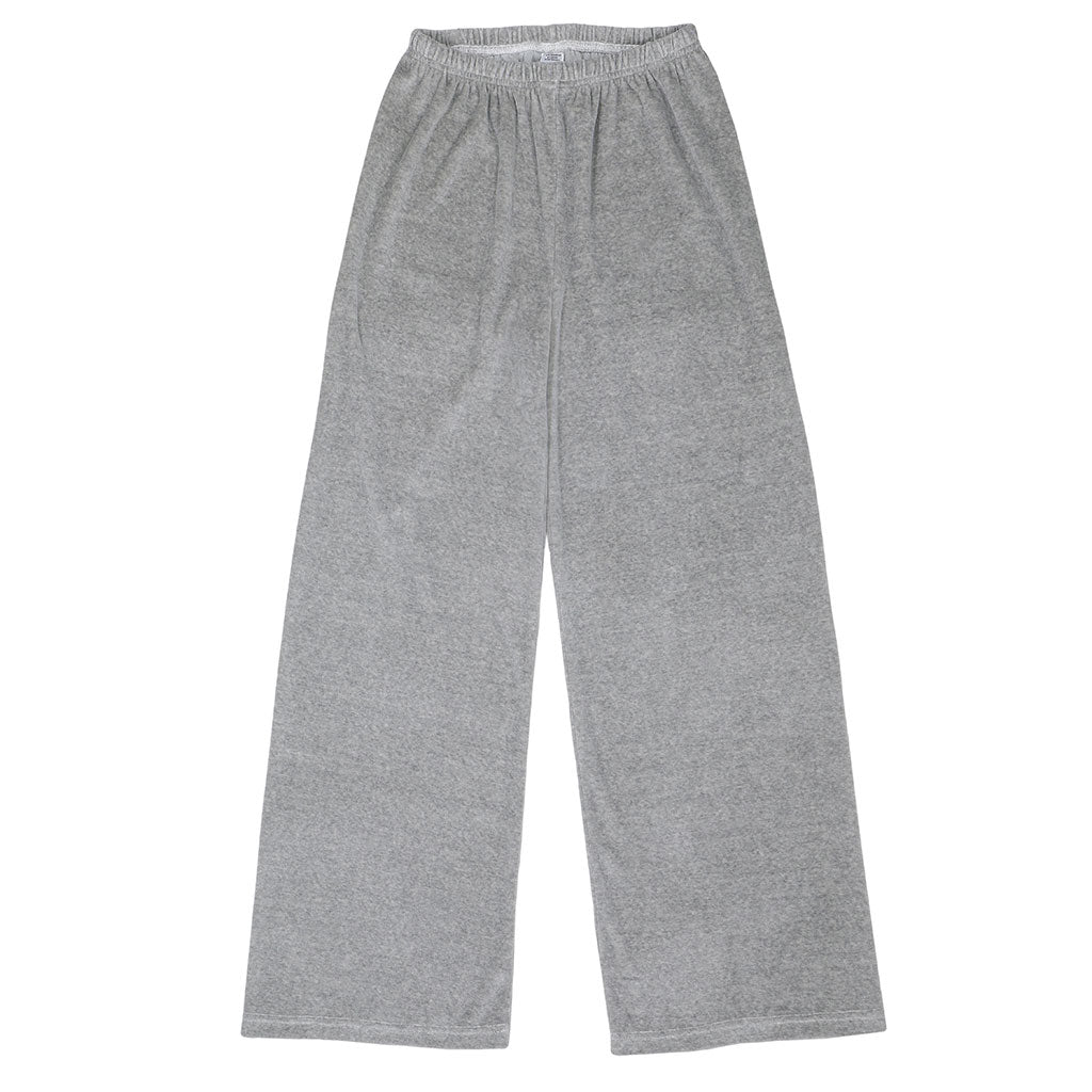 "SIENA Bell Bottom" 30" Inseam Velour Sweatpants - Heather Grey