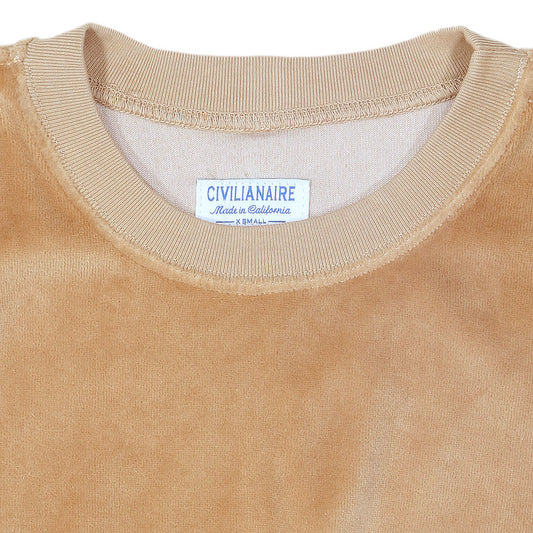 Long Sleeve Women's Crewneck Velour Sweatshirt - Kindling