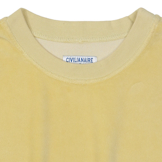 Long Sleeve Women's Crewneck Velour Sweatshirt - Dijon