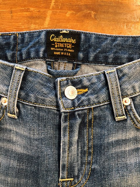 11 oz Gold Selvage Denim Super Slim Stretch Jean 9.5 F-Rise - INDIGO VINTAGE GB WASH