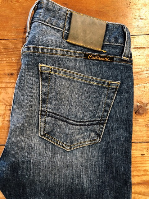 11 oz Gold Selvage Denim Super Slim Stretch Jean 9.5 F-Rise - INDIGO VINTAGE GB WASH