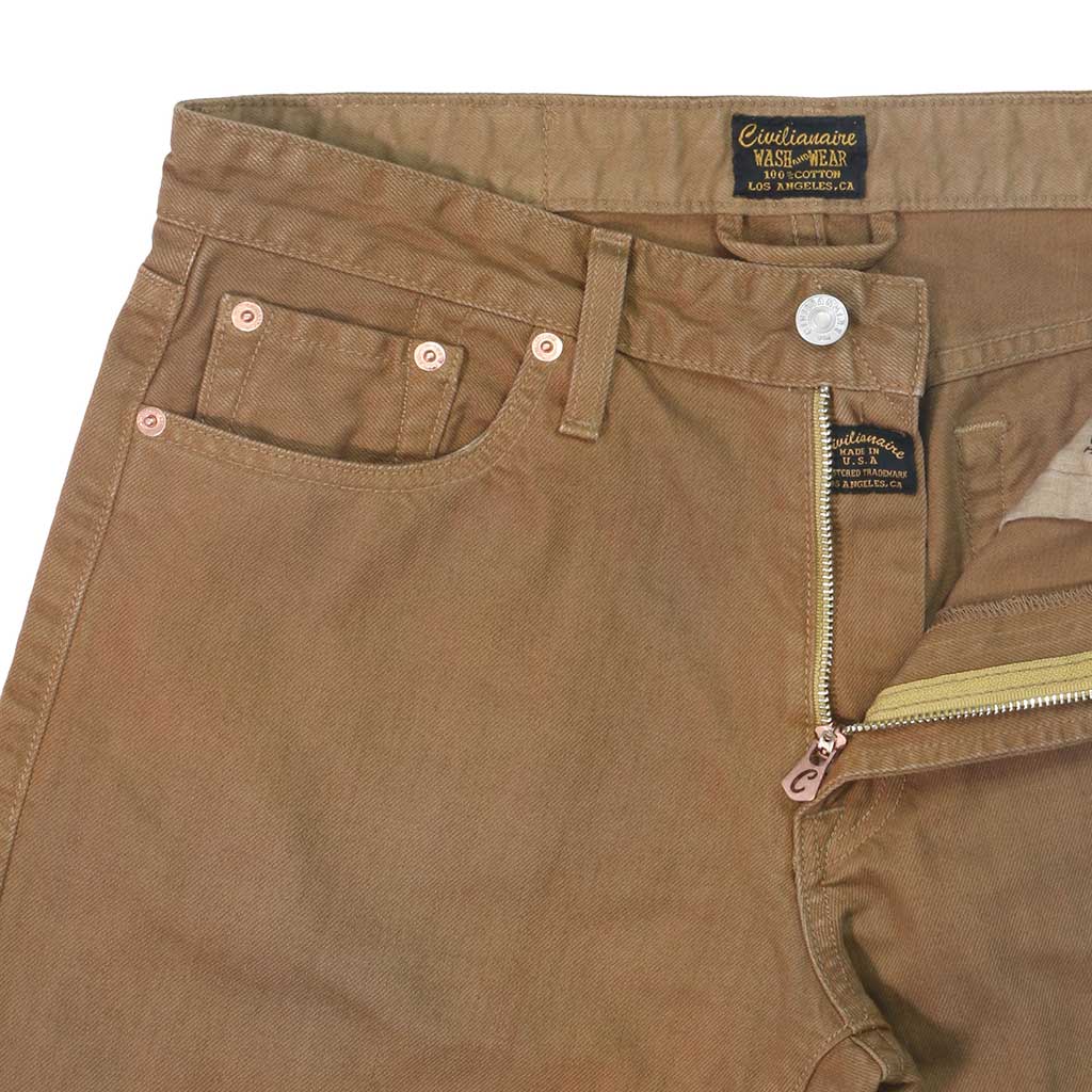 5-Pocket Regular Fit 13.5 oz Twill Pants - Boston Brown