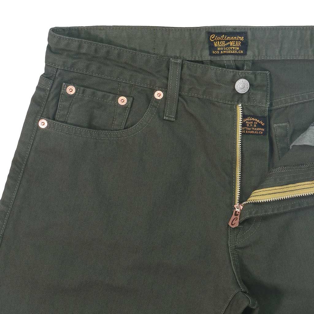 5-Pocket Regular Fit 13.5 oz Twill Pants- Dark Celadon