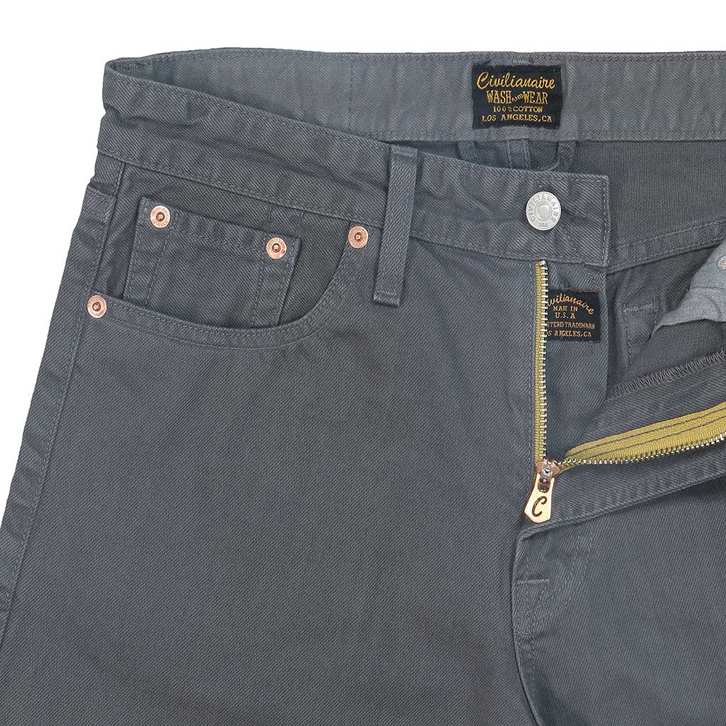 5-Pocket Regular Fit 13.5 oz Twill Pants - Charcoal