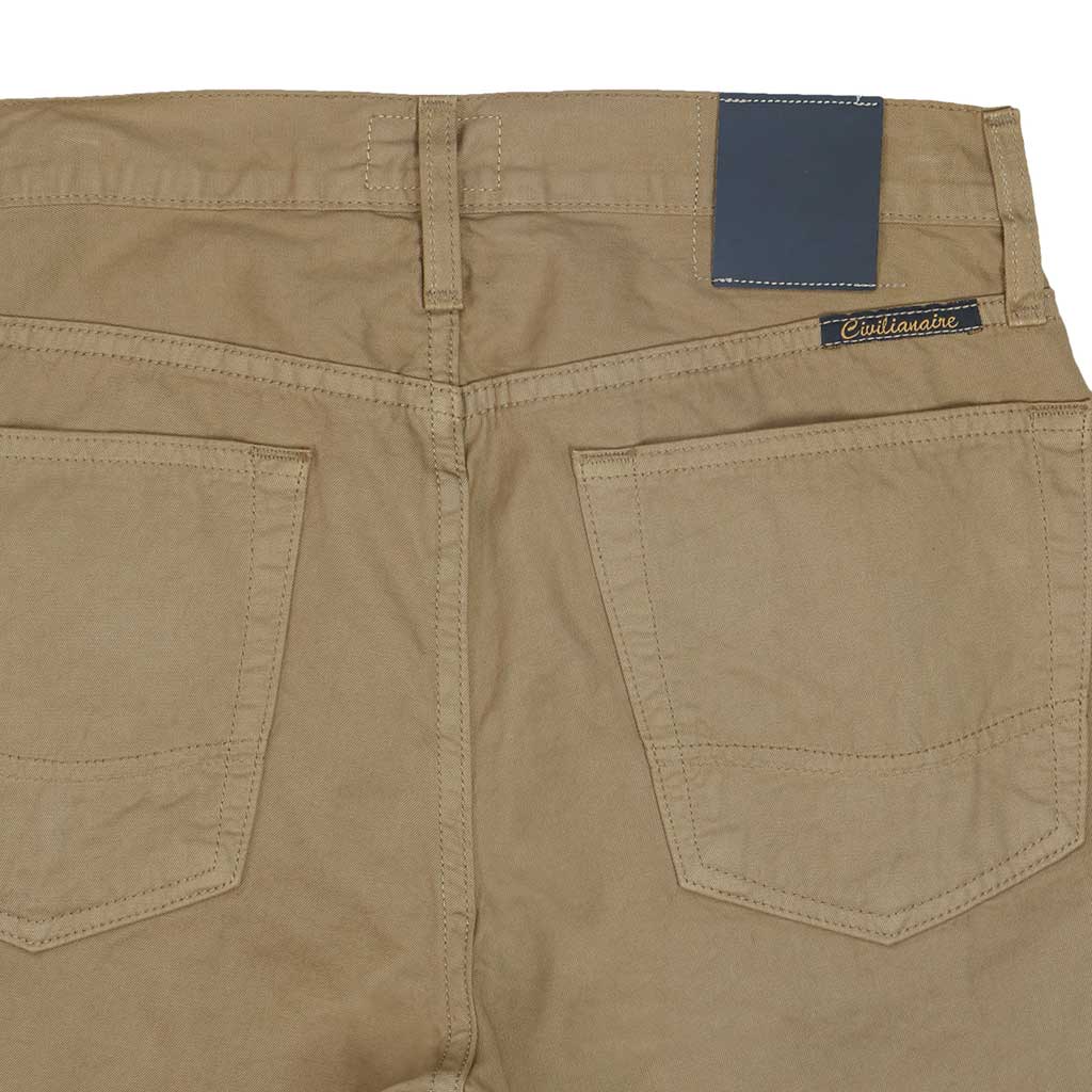 5-Pocket Slim Fit Twill Pants - Taupe