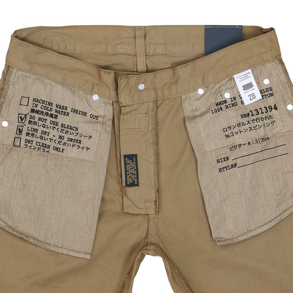 5-Pocket Slim Fit Twill Pants - Taupe