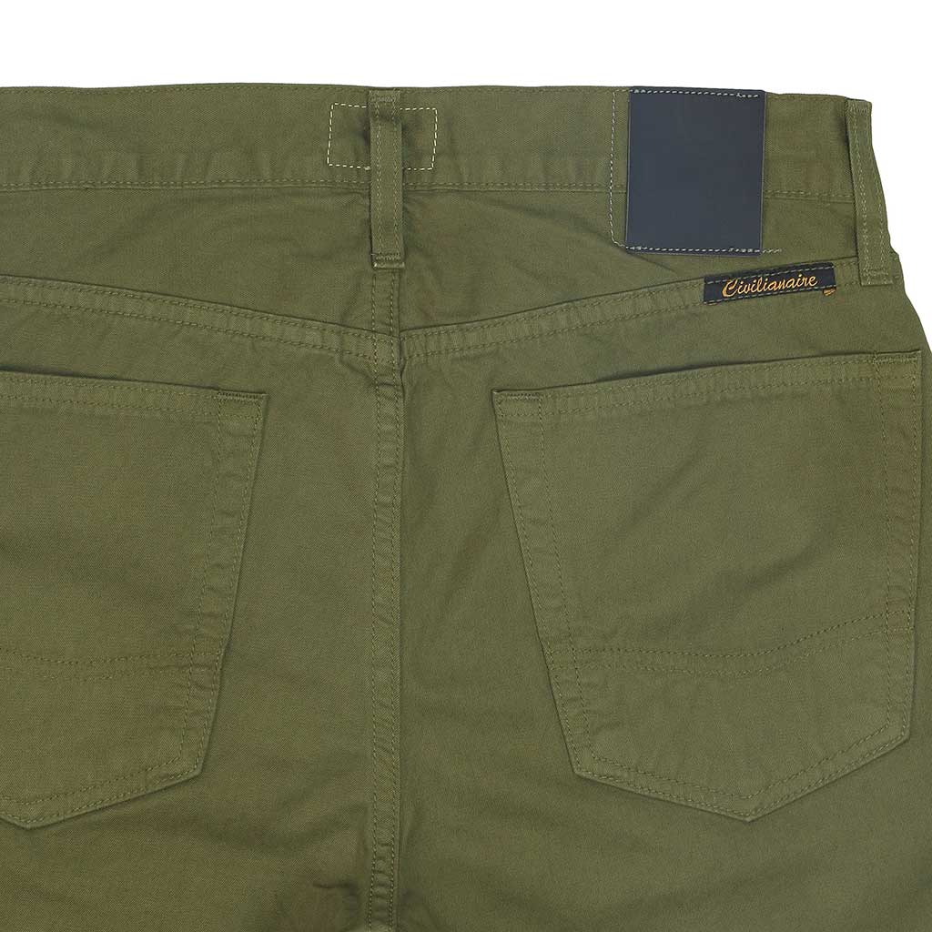 5-Pocket Slim Fit Twill Pants - Greek Olive