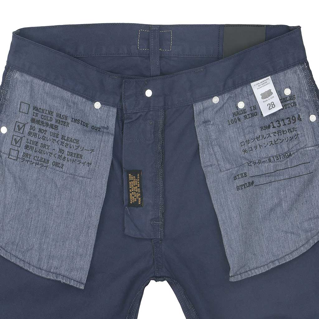 5-Pocket Slim Fit Twill Pants - Dark Slate Blue