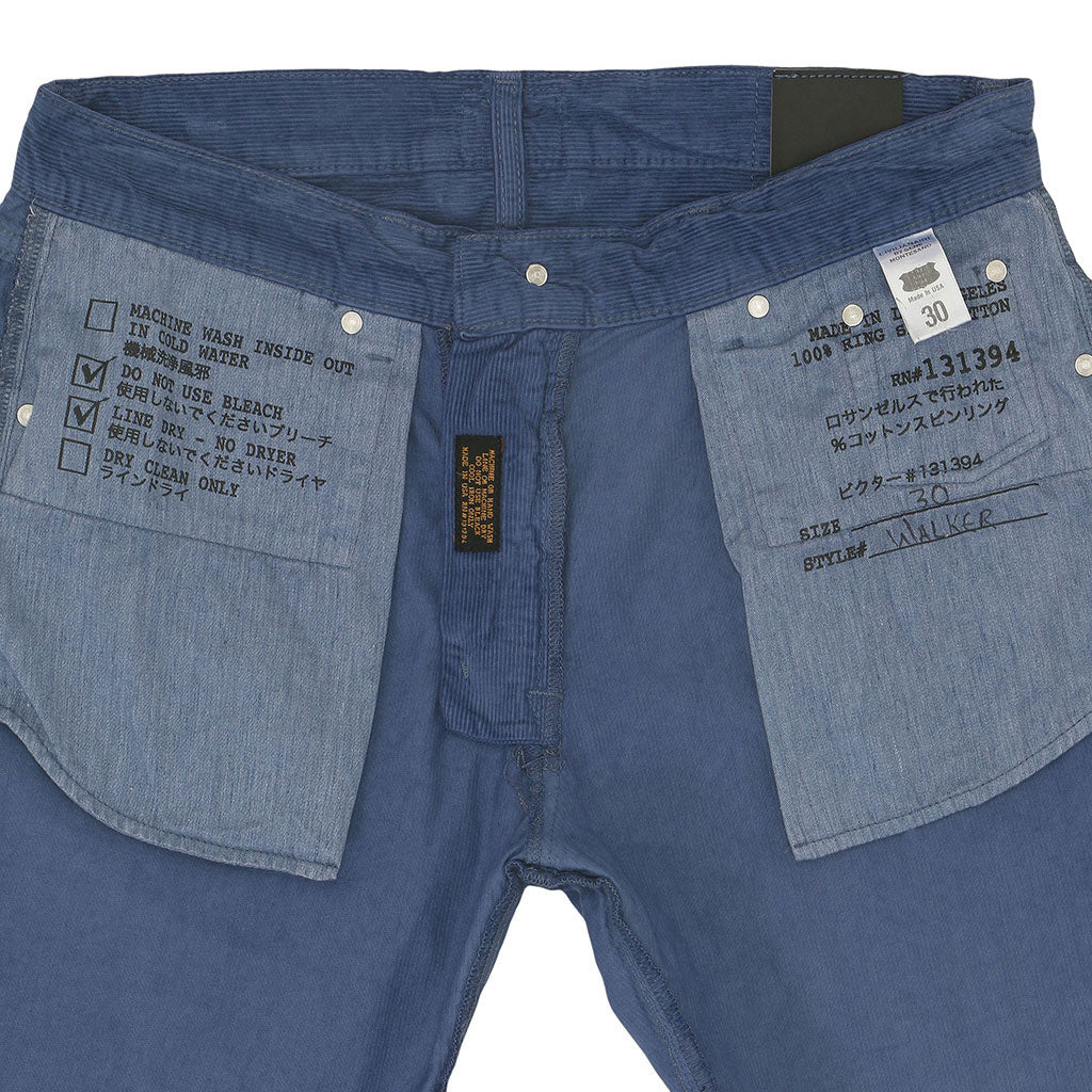 5-Pocket Slim Fit Corduroy Pants - Sea Blue