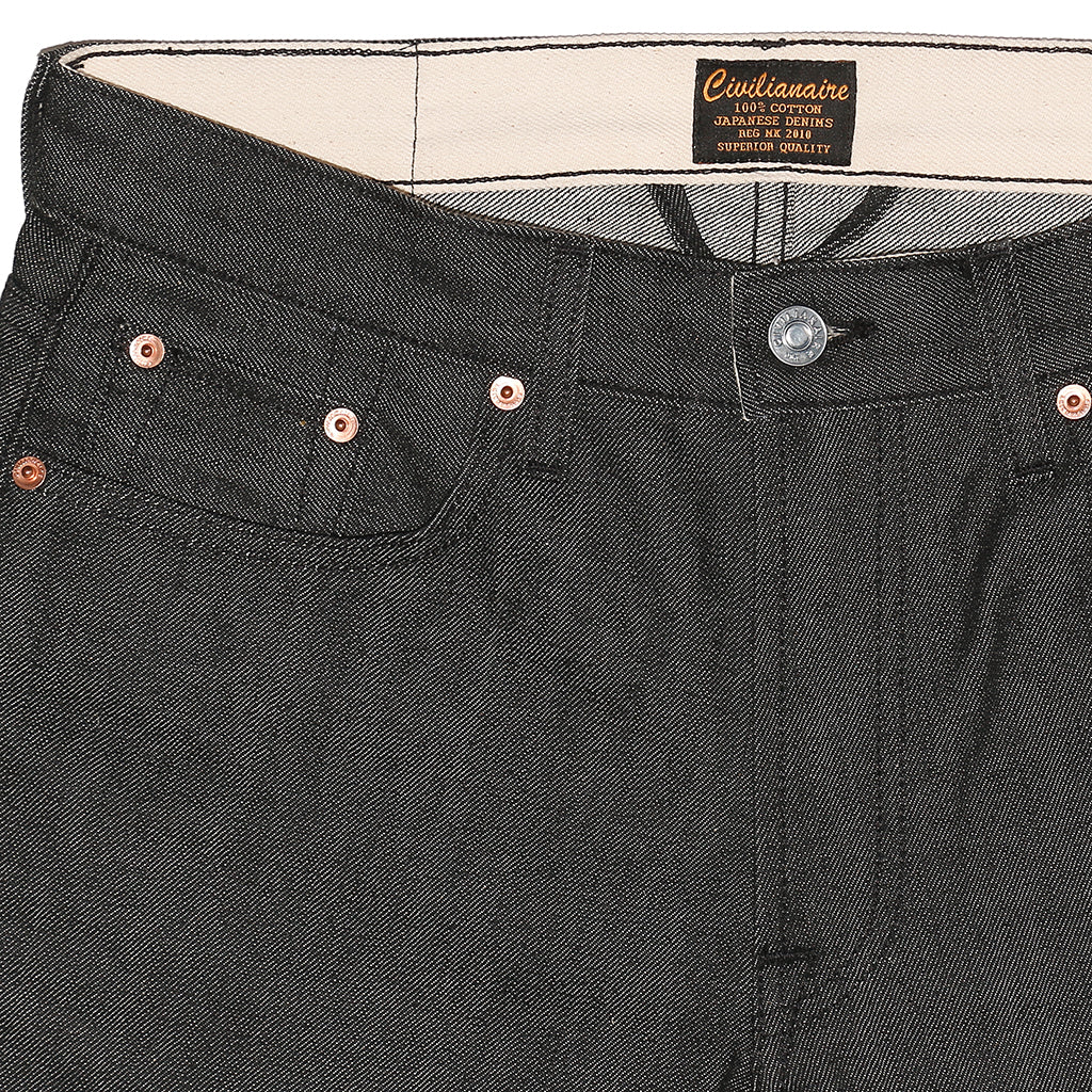 13.5 oz Gold Selvage Denim Slim Jean - Black